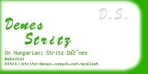 denes stritz business card